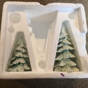 Department 56 Christmas Village Accessories Wintergreen Pines Set of 2 #52660